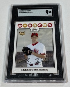 Max Scherzer RC SGC Slab Graded 9 MT 2008 Topps Update #UH280 Rookie Baseball Card