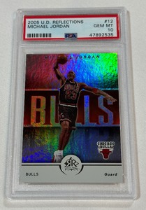 Michael Jordan PSA 10 Gem Mint Slab 2005 UD Reflections #12 Basketball Card
