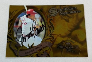 Johnny Bench Auto On-Card 1997 Donruss Signature Series 2,000 Baseball Cad