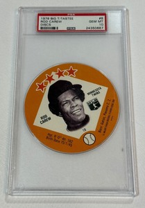 Rod Carew PSA 10 Gem Mint Slab 1978 Big TTastee Discs #8 Vintage Minnesota Twins Baseball Card