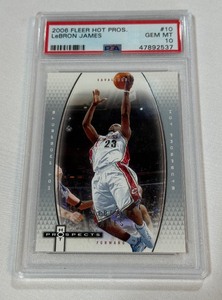 LeBron James PSA 10 Gem Mitn Slab 2006 Fleer Hot Prospects #10 Basketball Card