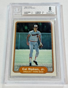 Cal Ripken Jr. RC Beckett Graded 8 NM-MT Slab w subgrades 1982 Fleer #176 Rookie Vintage Baseball Card