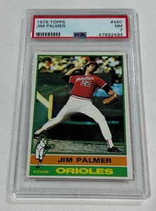 Jim Palmer PSA Graded Slab 7 NM 1976 Topps #450 Vintage Baseball Card