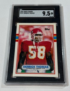 Derrick Thomas RC SGC Graded 9.5 MT Slab 1989 Topps Traded #90T Rookie Football Card