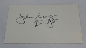 Julius Dr. J Erving Autographed Card - Vintage Basketball