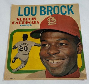 Lou Brock 1970 Topps Vintage Baseball Pin Up Poster #4