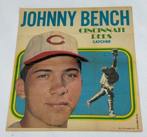 Johnny Bench 1970 Topps Vintage Baseball Pin Up Poster #11