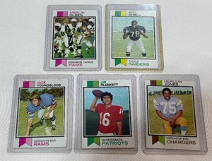 5 Card 1973 Topps Football Vintage Card Lot w Stars