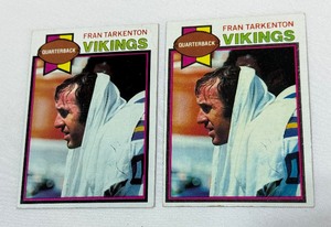 Fran Tarkenton 2 Card 1979 Topps #200 Vintage Minnesota Vikings Football Card Lot