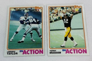 1982 Topps Football 2 Card Lot - Lawrence Taylor (RC) and Terry Bradshaw