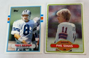 Phil Simms and Troy Aikman 2 Card Rookie Football RC Lot