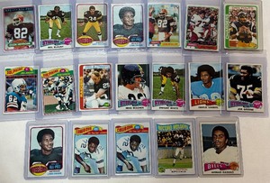 19 Card Vintage Football Star Lot 1975-1981 - OJ Simpson, Lynn Swan 2nd Year, Ahmad Rashad RC, and More