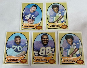Alan Page RC and 5 Card Minnesota Vikings 1970 Topps Vintage Lot