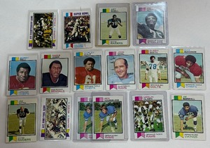 16 Card 1973 Topps Football Lot - HOFs and Stars