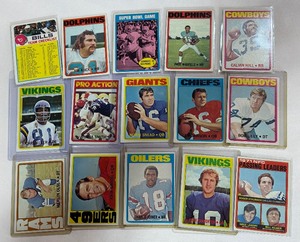 1972 Topps Football 15 Card Vintage Stars and More Lot - Tarkenton, Joiner RC, Staubach, and More