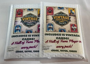 (2) Vintage Football Mystery Card Packs - 1960s, 70s and 80s 30 Total Vintage Cards w HOFs