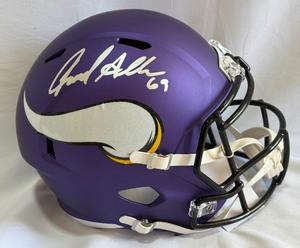 Jared Allen Autographed Minnesota Vikings Replica Football Helment with Beckett COA
