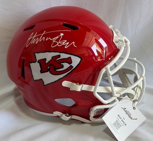 Christian Okoye Autographed Kansas City Chiefs Relica Football Helmet with Beckett COA