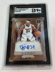 Jalen Pickett Auto RC SGC Graded Slab and Auto 9  10 2023-24 Prizm Deca Signatured #DS-PIC Rookie Backetball Card