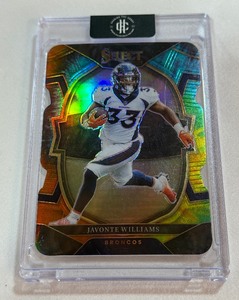 Javonte Williams 25 Tie Dye Prizm 2022 SelectDie Cut #24 Numbered 0325 Football Card