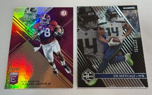 Julio Jones and DK Metcalf 2 Numbered Card Lot 99 and 150 Football