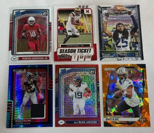 6 Card Relic, Star, Rookie, Color Football Lot
