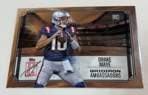 Drake Maye RC 2025Topps Signature Class Gridiron Ambassadors #GA-3 Rookie Football Card