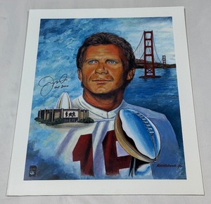 Joe Montana Autographed Print w Montana COA and HOF 2000 Inscription - San Francisco 49ers Football
