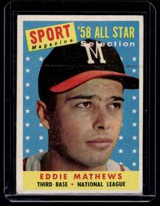 Eddie Mathews 1958 Topps #480 Vintage Baseball Card