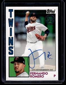 Fernando Romero Auto 2019 Topps #84A-FR Minnesota Twins Baseball Card