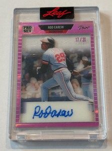 Rod Carew Auto 20 2023 Leaf Pro Set Pure #89-RC1 Numbered 1720 Minnesota Twins Baseball Card
