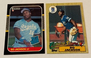 Bo Jackson 2 RC Lot 1987 Donruss and Topps Rookie Baseball Cards