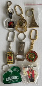 (8) Vintage Las Vegas Key Chains - Excalibur, Paris, Fremont, Vegas Vic, and More