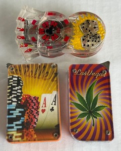 (3) Novelty Las Vegas Casino Pocket Lighters From 2000s