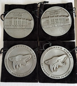 (4) Arizona Coyotes Commemorative Medallions - Season Ticket Holder From Opening Night