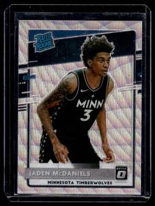 Jaden McDaniels RC 2020-21 Donruss Optic Prizm #176 Rookie Minnesota Timberwolves Basketball Card