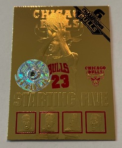 Michael Jordan 23kt Gemstones Gold Card 1997 NBA Hoops Limited Edition Numbered 9912323 Basketball Card