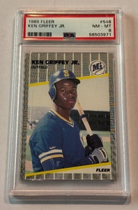 Ken Griffey Jr RC PSA 8 NM-MT Graded Slab 1989 Fleer #548 Rookie Baseball Card