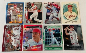 Mike Trout 8-Card Baseball Lot Including Chrome, Inserts, and More