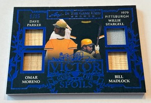 1979 Pittsburgh Pirates Quad Relic 35 2025 Leaf Game-Used Victor Goes The Spoils #VS-21 Parker  Stargell  Madlock  Moreno Numbered 535 Baseball Card