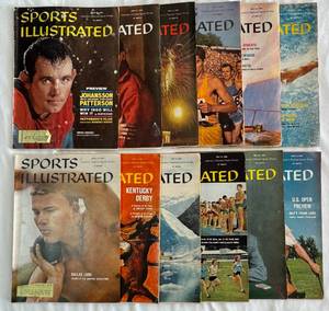 (12) 1960 Vintage Sports Illustrated Magazines April-August Issues