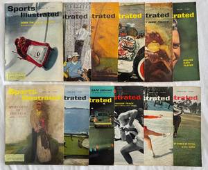 (12) 1961 Vintage Sports Illustrated Magazines January-May Issues