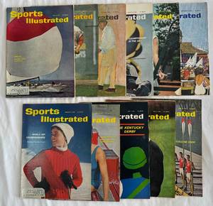 (12) 1962 Vintage Sports Illustrated Magazines February-September Issues