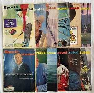 (12) 1963 Vintage Sports Illustrated Magazines January-April Issues