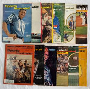 (12) 1964 Vintage Sports Illustrated Magazines January-October Issues