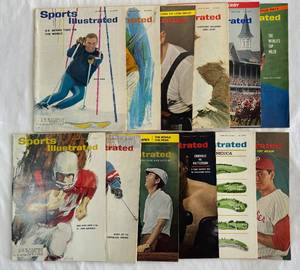 (12) 1964 and 1965 Vintage Sports Illustrated Magazines November-August Issues