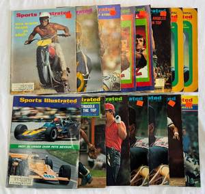 (15) 1971 Vintage Sports Illustrated Magazines June-December Issues (some duplicates)