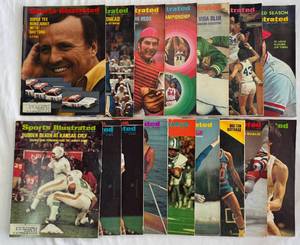 (15) 1972 Vintage Sports Illustrated Magazines January-April Issues