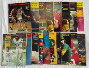 (18) 1972 Vintage Sports Illustrated Magazines August-December Issues