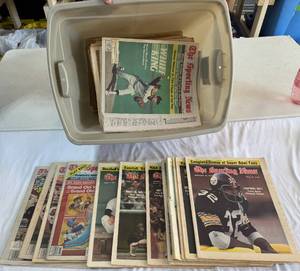 HUGE BIN FULL of 1976-1983 Sporting News Newspapers - likely some full year issues